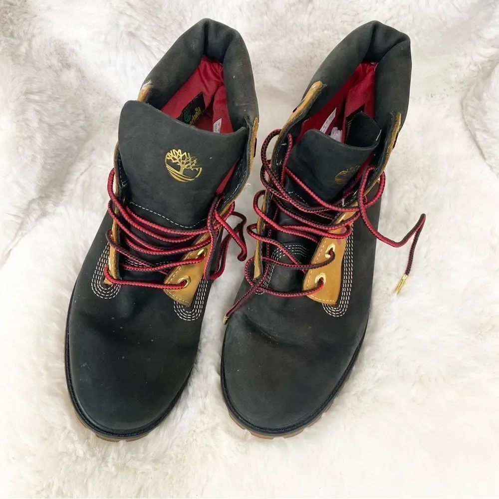 Timberland Premium black tan red Nubuck leather 6 inch waterproof boots A29NA 6
